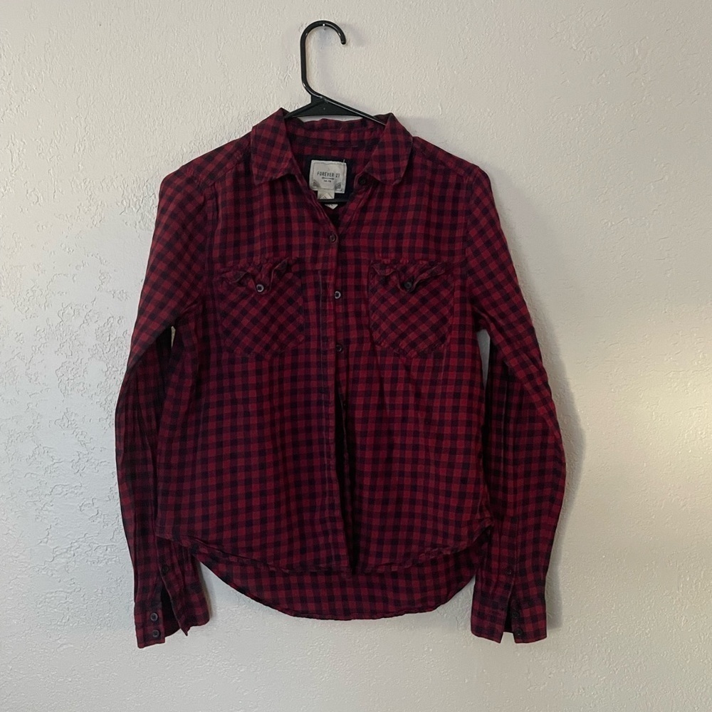 Forever 21 checkered button down shirt